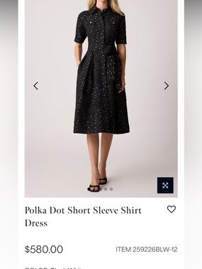 Teri Jon Black Polka Dot Dress